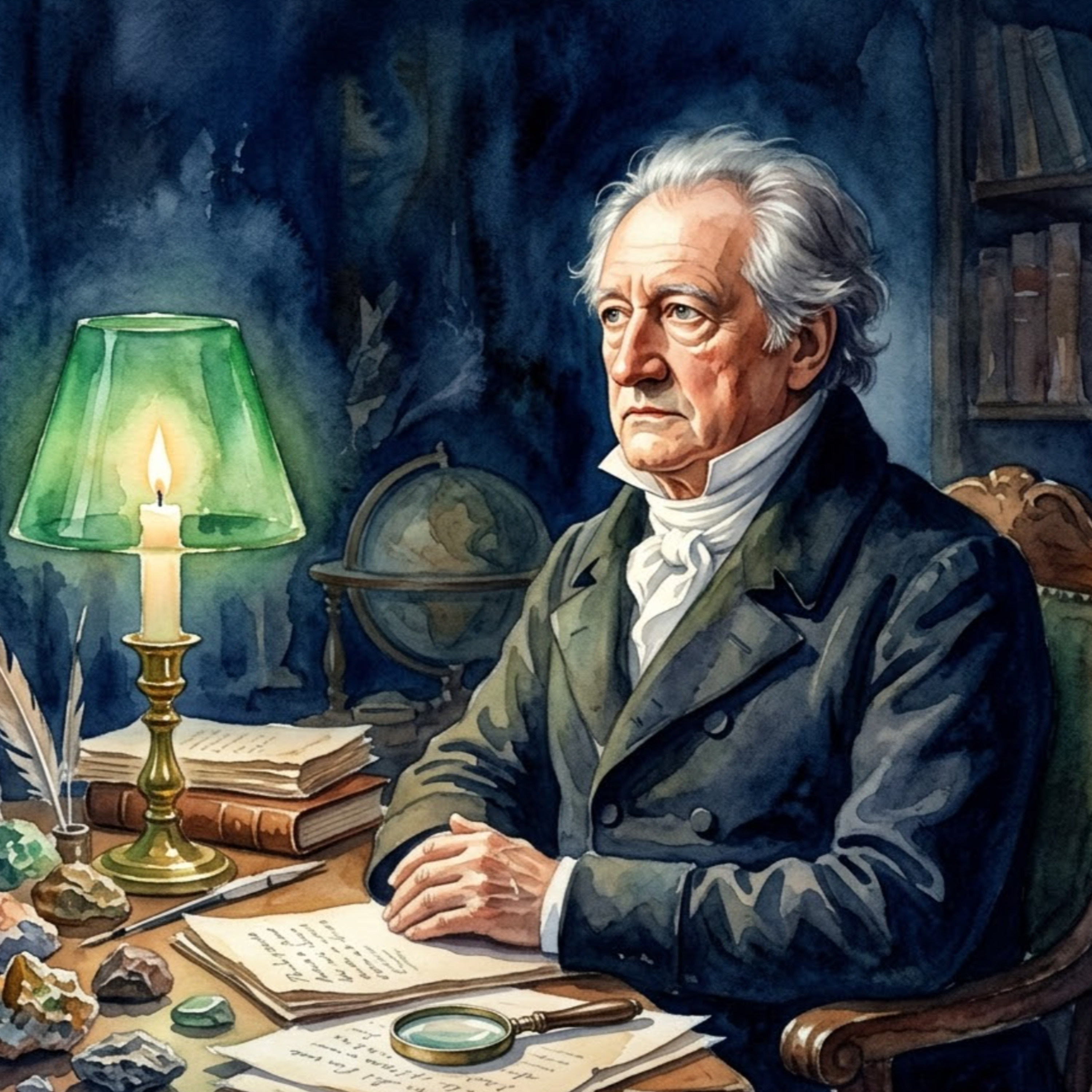 Artwork Johann Wolfgang von Goethe – Ein grüner Schimmer auf weichem Leinen