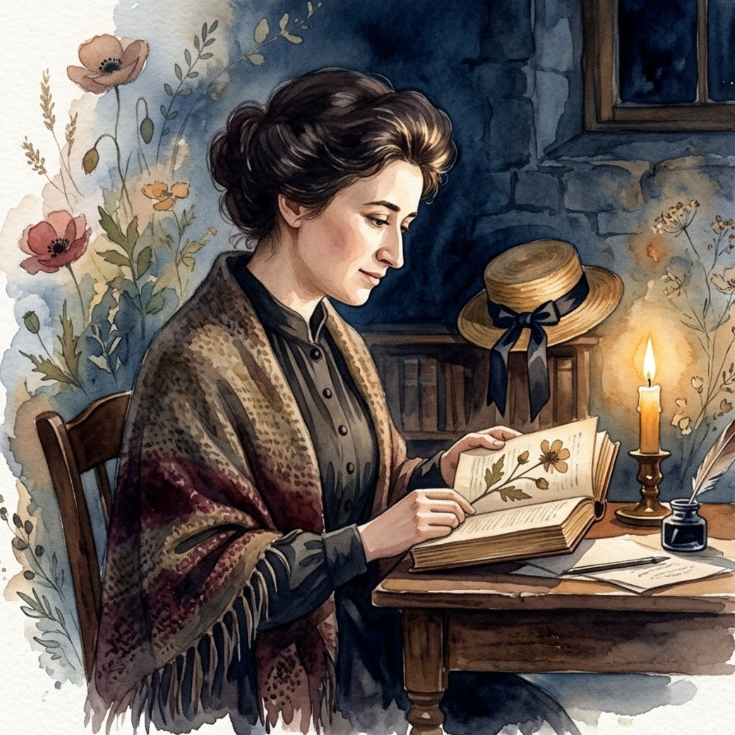 Artwork Rosa Luxemburg – Ein goldener Strohhut im sanften Abendwind