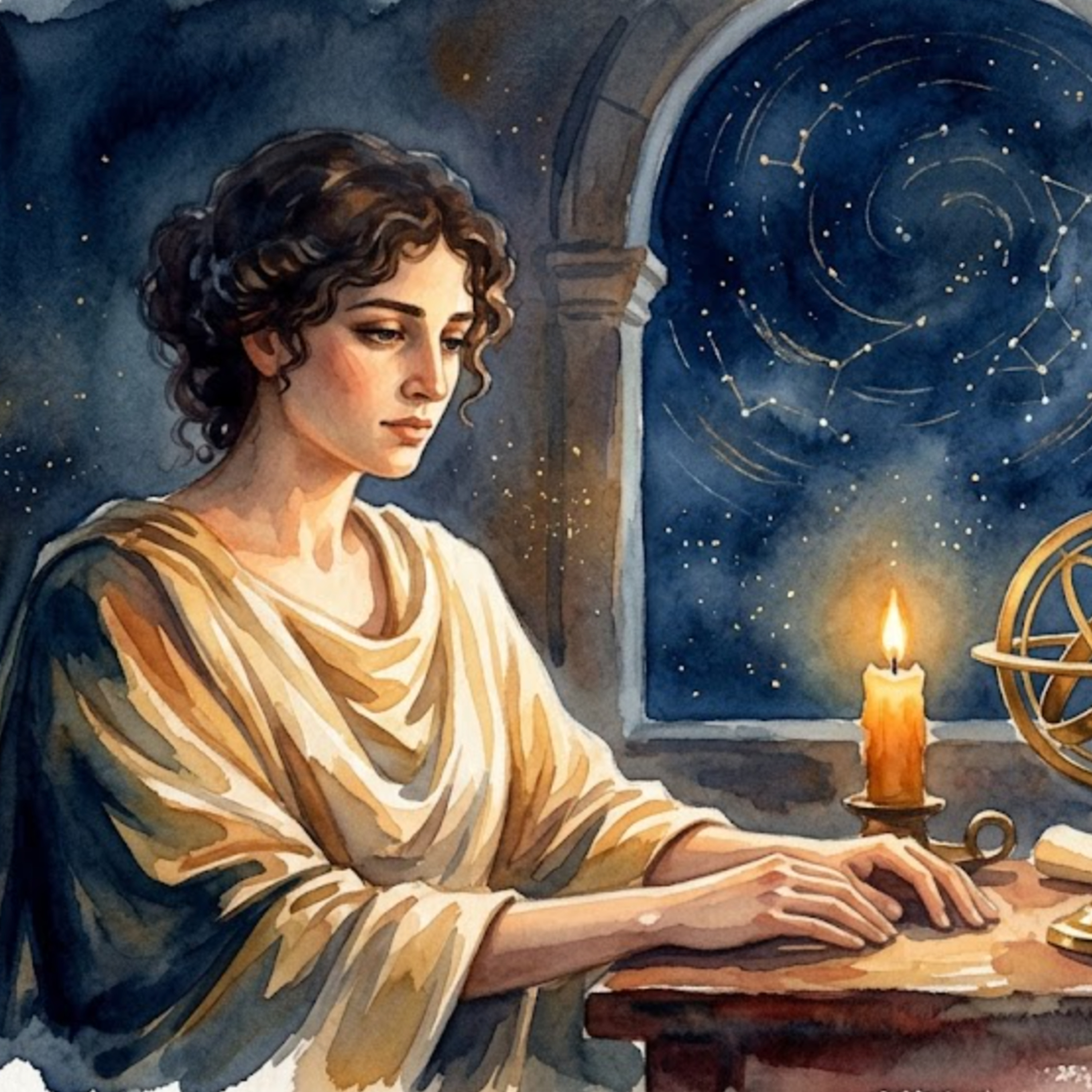 Artwork Hypatia von Alexandria – Wenn die Sterne über dem Hafen verharren