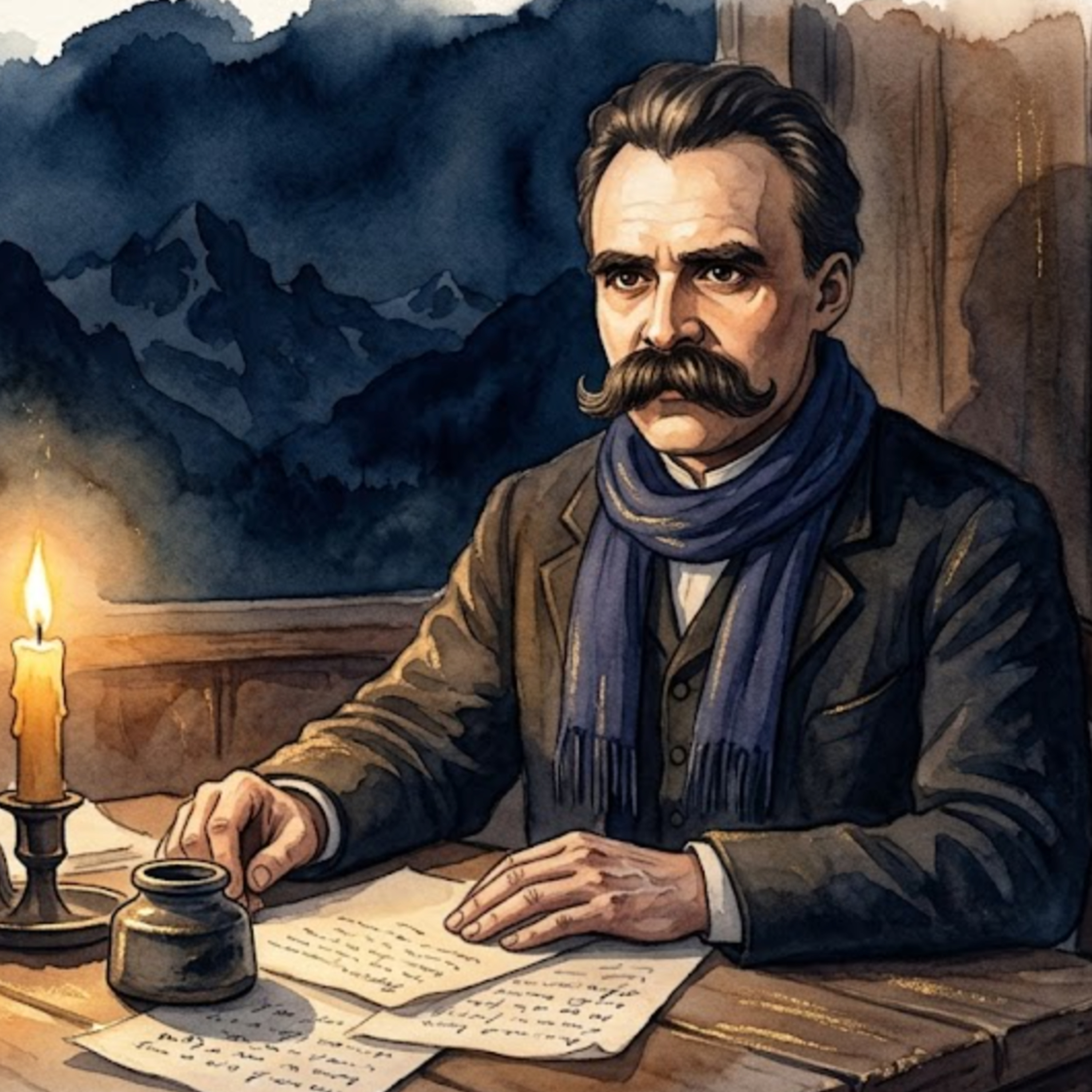 Artwork Friedrich Nietzsche – Der Rhythmus des Stocks auf dem Abendpflaster