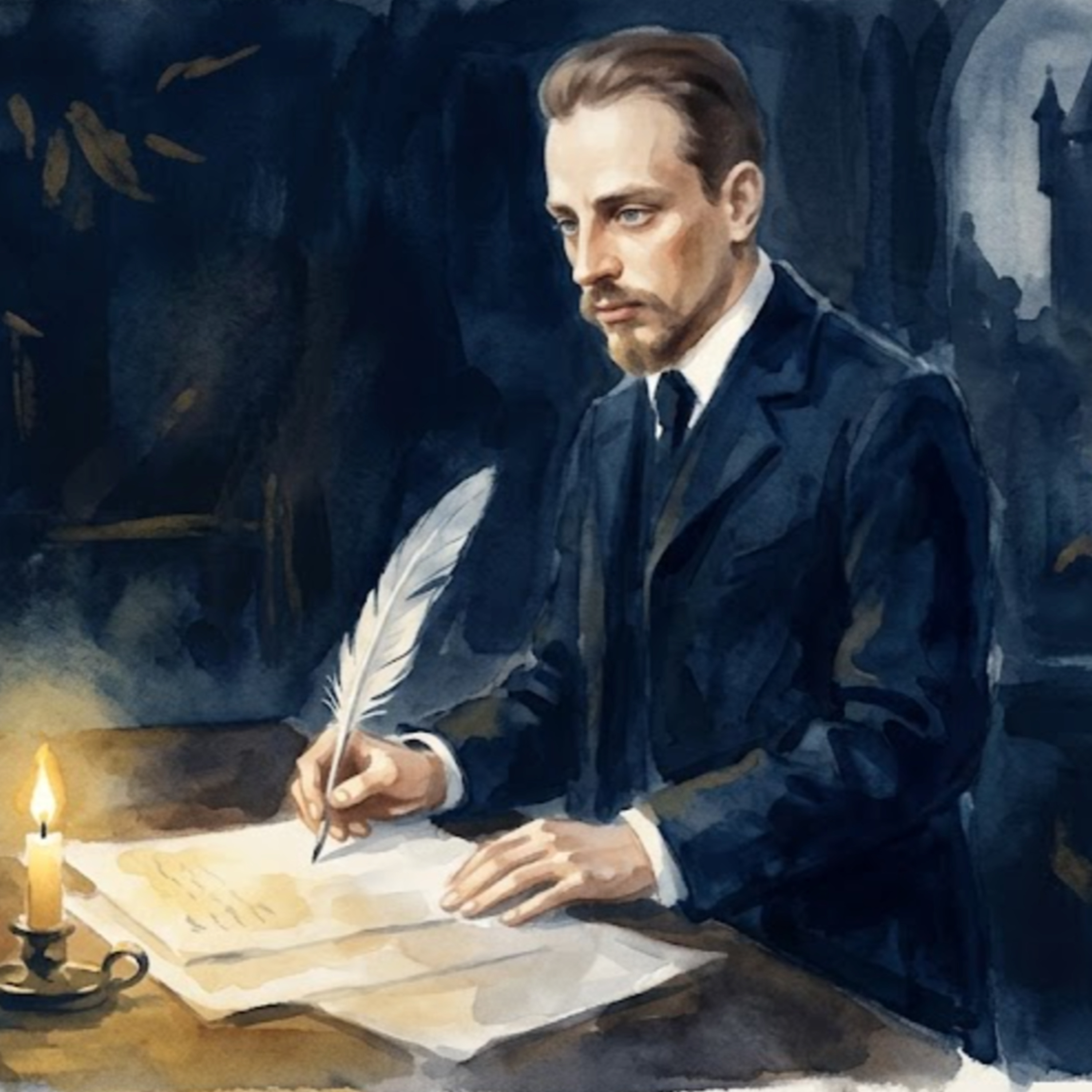 Artwork Rainer Maria Rilke – Wenn die Gänsefeder über das Japanpapier gleitet