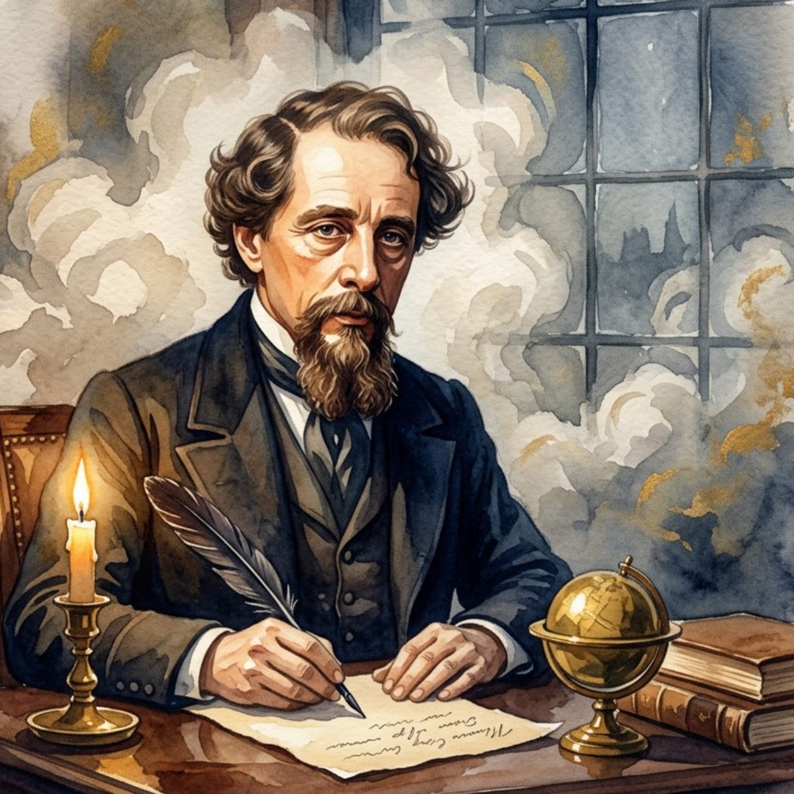 Artwork Charles Dickens – Das ferne Kratzen der Feder im Nebel