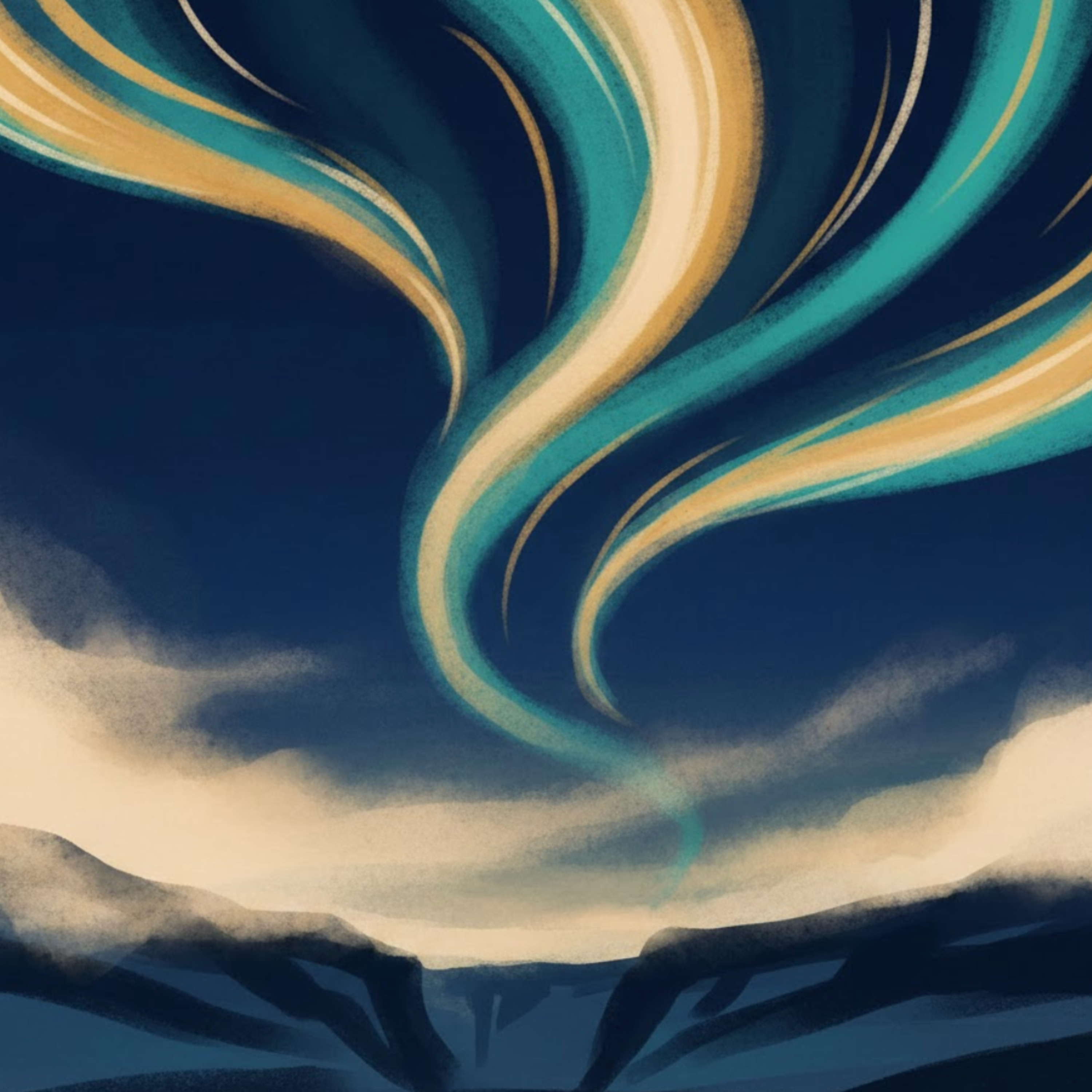 Artwork Tromsø – Grünes Aurora tanzt über dunklen Fjord